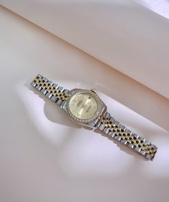 Đồng hồ Rolex DateJust nữ vàng gold niềng đá fake 11 31mm (8)