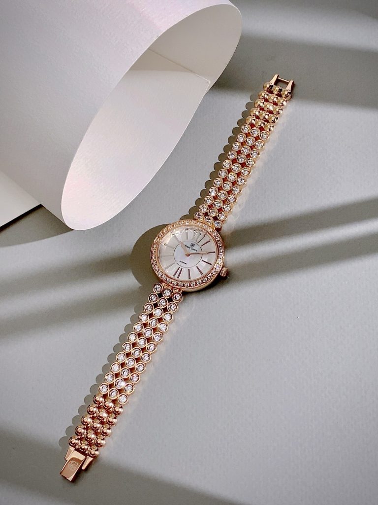 Đồng hồ Royal Crown nữ màu vàng hồng đính đá like auth (1)