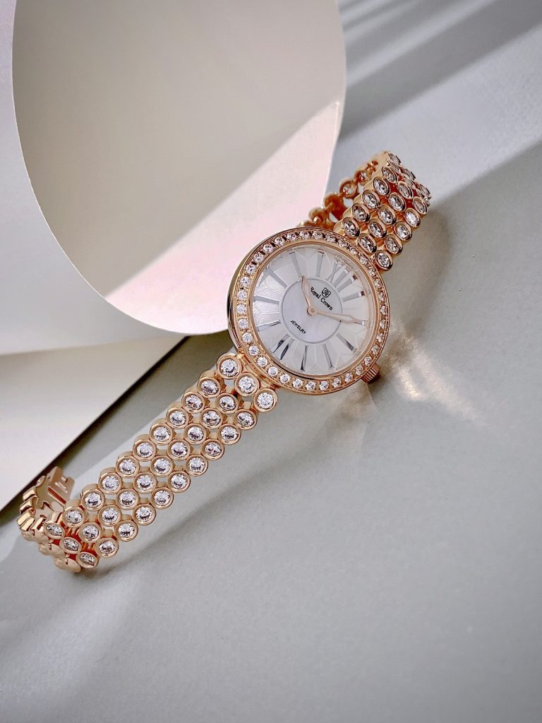 Đồng hồ Royal Crown nữ màu vàng hồng đính đá like auth (1)