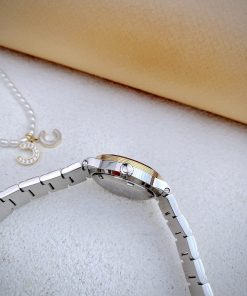 Đồng hồ Versace Greca nữ dây kim loại demi gold fake 11 27mm (1)