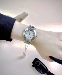 Đồng hồ Versace Tribute nữ mặt trắng dây kim loại Rep 11  (1)