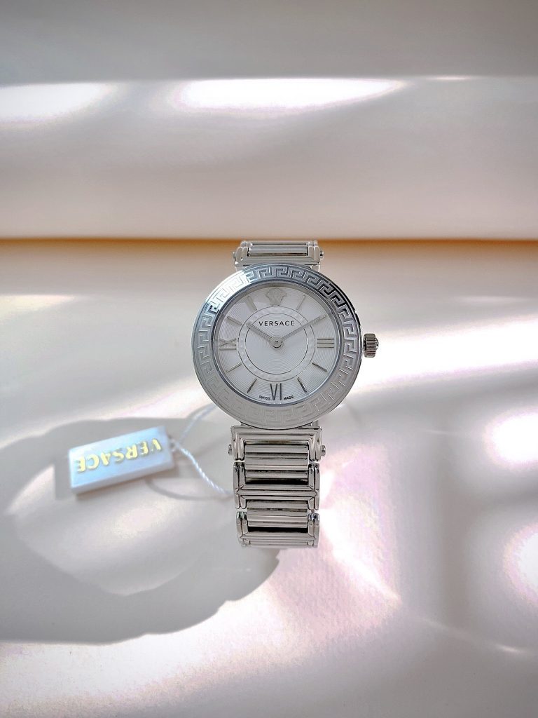 Đồng hồ Versace Tribute nữ mặt trắng dây kim loại Rep 11  (1)
