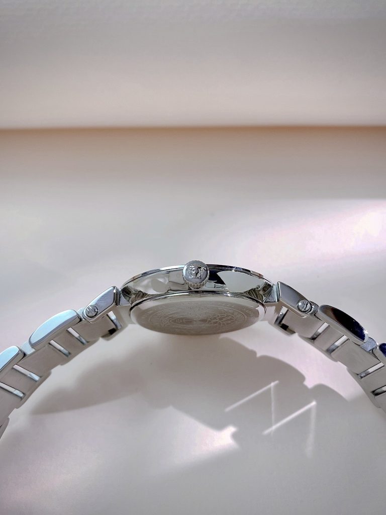 Đồng hồ Versace Tribute nữ mặt trắng dây kim loại Rep 11  (1)