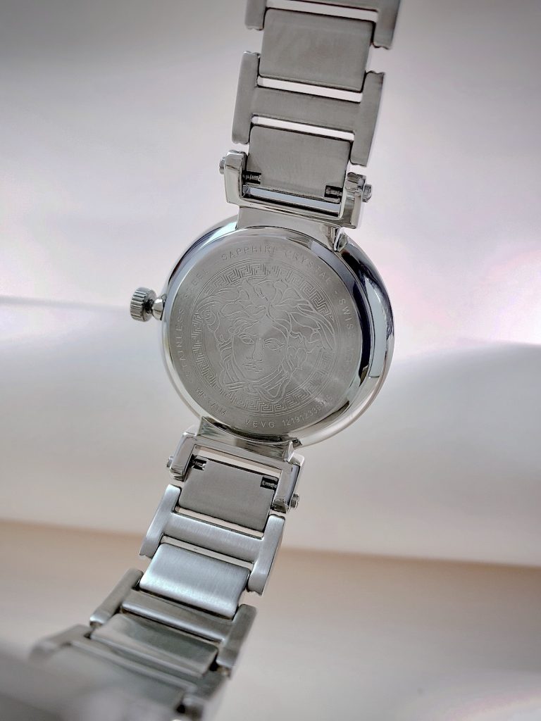 Đồng hồ Versace Tribute nữ mặt trắng dây kim loại Rep 11  (1)