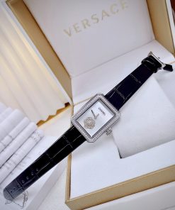 Đồng hồ nữ Chanel boy's friend dây da đính đá siêu cấp 28x32mm (1)