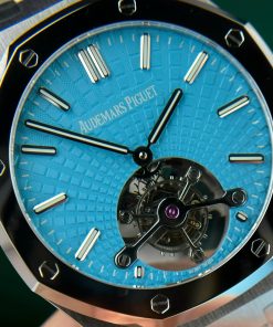 Đồng hồ Audemars Piguet chế tác Royal Oak Tourbillon màu xanh Tiffany 41mm (13)