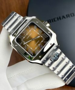 Đồng hồ Cartier Santos WSSA0064 Replica 11 mặt số nâu nhà máy BV (1)