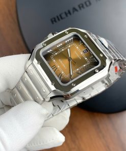 Đồng hồ Cartier Santos WSSA0064 Replica 11 mặt số nâu nhà máy BV (1)