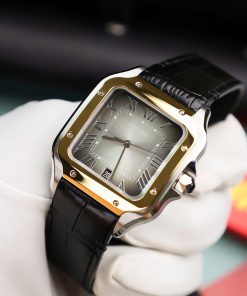 Đồng hồ Cartier chế tác Santos mặt số xám nhà máy BV cao cấp nhất (1)