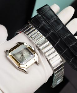 Đồng hồ Cartier chế tác Santos mặt số xám nhà máy BV cao cấp nhất (1)