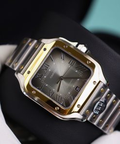 Đồng hồ Cartier chế tác Santos mặt số xám nhà máy BV cao cấp nhất (1)