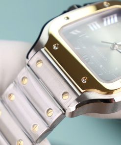 Đồng hồ Cartier chế tác Santos mặt số xám nhà máy BV cao cấp nhất (1)
