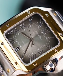 Đồng hồ Cartier chế tác Santos mặt số xám nhà máy BV cao cấp nhất (1)
