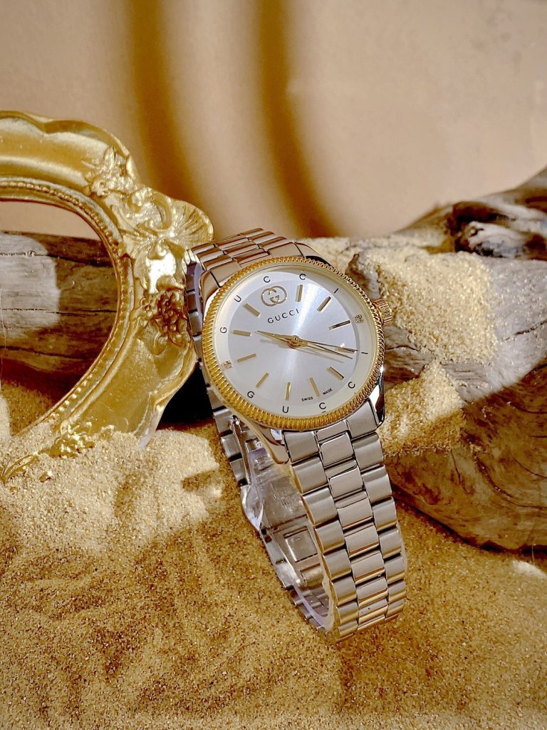 Đồng hồ Gucci nữ dây kim loại mặt trắng demi Like Auth 29mm