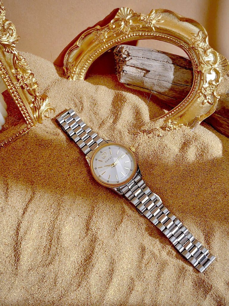 Đồng hồ Gucci nữ dây kim loại mặt trắng demi Like Auth 29mm