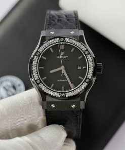 Đồng hồ Hublot Classic Fusion gốm đen đính đá máy SW300 JJZ Rep 11 42mm (9)