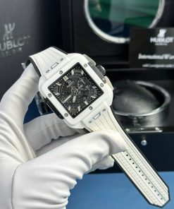 Đồng hồ Hublot Square Bang Unico gốm đen Rep 11 nhà máy BBF phiên bản sao chép chuẩn 1:1 chạy đầy đủ chức năng.