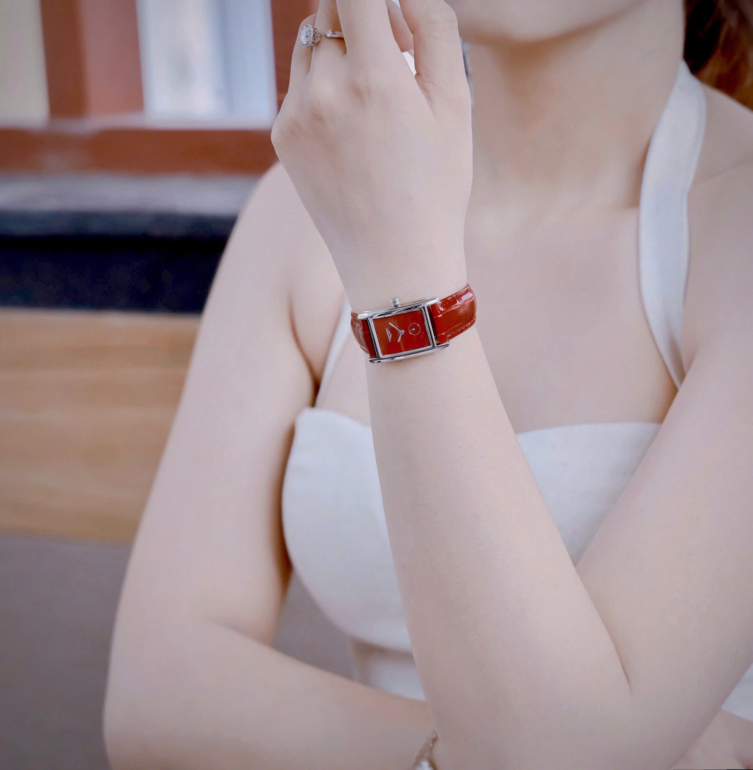 Đồng hồ Longines DolceVita L5.512.4.91.2 nữ mặt hình chữ nhật Super Fake 23mm (2)