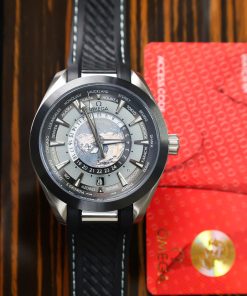 Đồng hồ Omega Rep 11 Seamaster Aqua Terra Worldtimer màu xám 41mm (10)