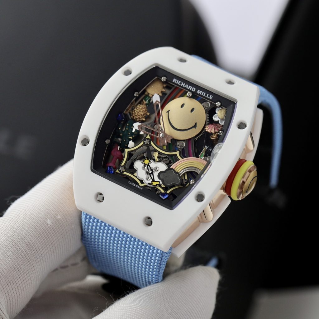 Đồng hồ Richard Mille Rep 11 RM88 Smiley dây dù màu xanh dương 42mm (1)