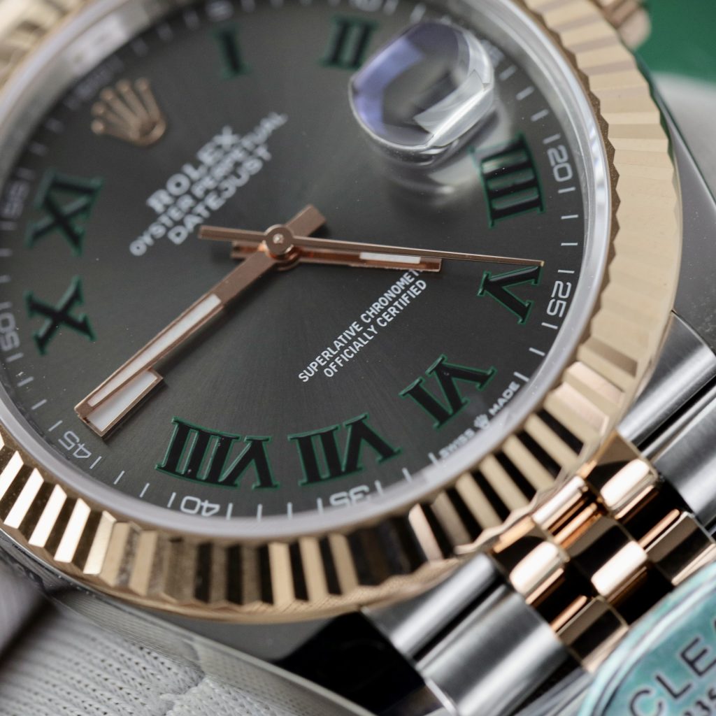 Đồng hồ Rolex Date Just 3235 Clean giá rẻ Wimbledon Fake 11 41mm (2)