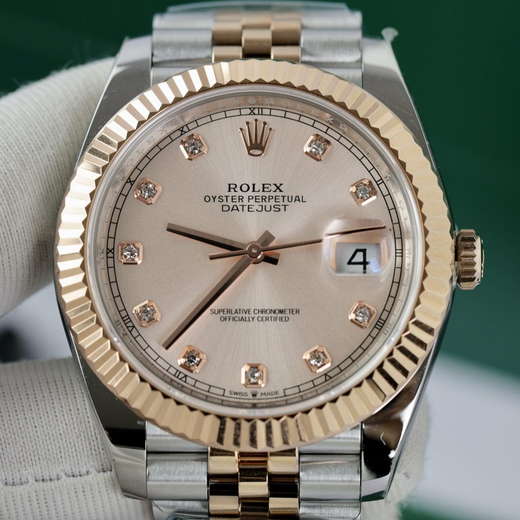 Đồng hồ Rolex Date Just 3235 Clean giá rẻ cọc số đính đá Fake 11 41mm (8)