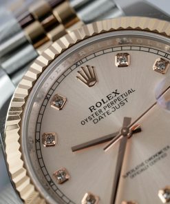 Đồng hồ Rolex Date Just 3235 Clean giá rẻ cọc số đính đá Fake 11 41mm (8)