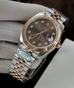 Đồng hồ Rolex Date Just 3235 Clean giá rẻ mặt chocolate Fake cao cấp 41mm (5)