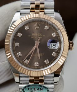 Đồng hồ Rolex Date Just 3235 Clean giá rẻ mặt chocolate Fake cao cấp 41mm (5)