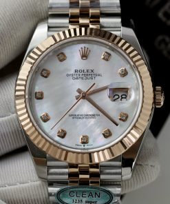 Đồng hồ Rolex Date Just 3235 Clean giá rẻ mặt khảm trai Fake 11 41mm (10)