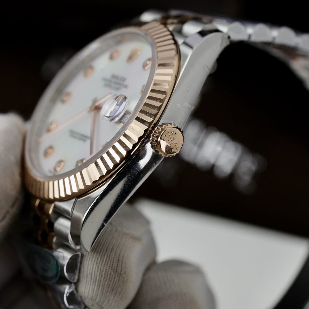 Đồng hồ Rolex Date Just 3235 Clean giá rẻ mặt khảm trai Fake 11 41mm (10)