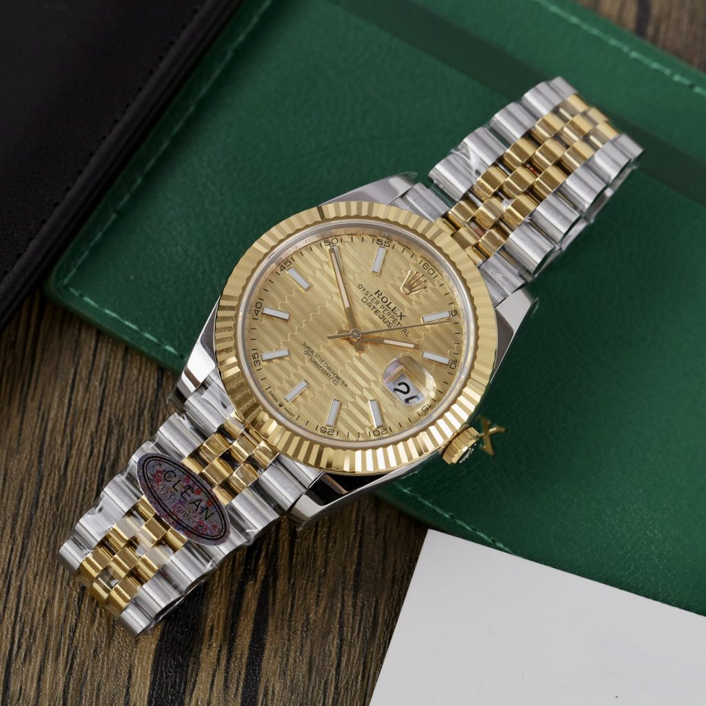Đồng hồ Rolex Date Just 3235 Clean giá rẻ mặt xếp gạch Fake cao cấp 41mm