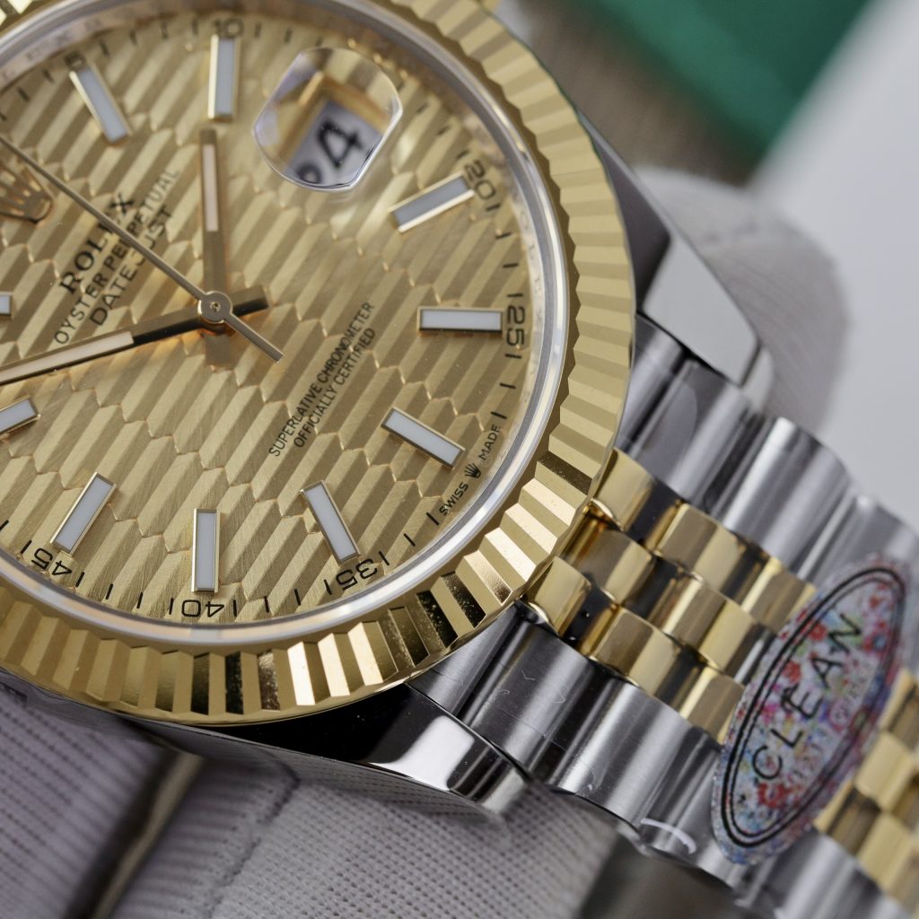 Đồng hồ Rolex Date Just 3235 Clean giá rẻ mặt xếp gạch Fake cao cấp 41mm