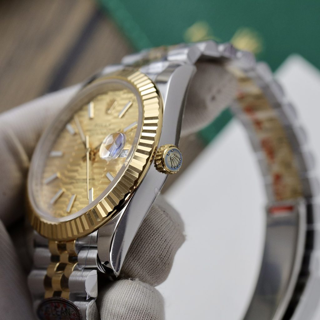 Đồng hồ Rolex Date Just 3235 Clean giá rẻ mặt xếp gạch Fake cao cấp 41mm