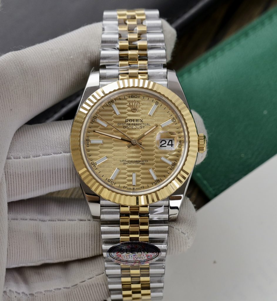 Đồng hồ Rolex Date Just 3235 Clean giá rẻ mặt xếp gạch Fake cao cấp 41mm