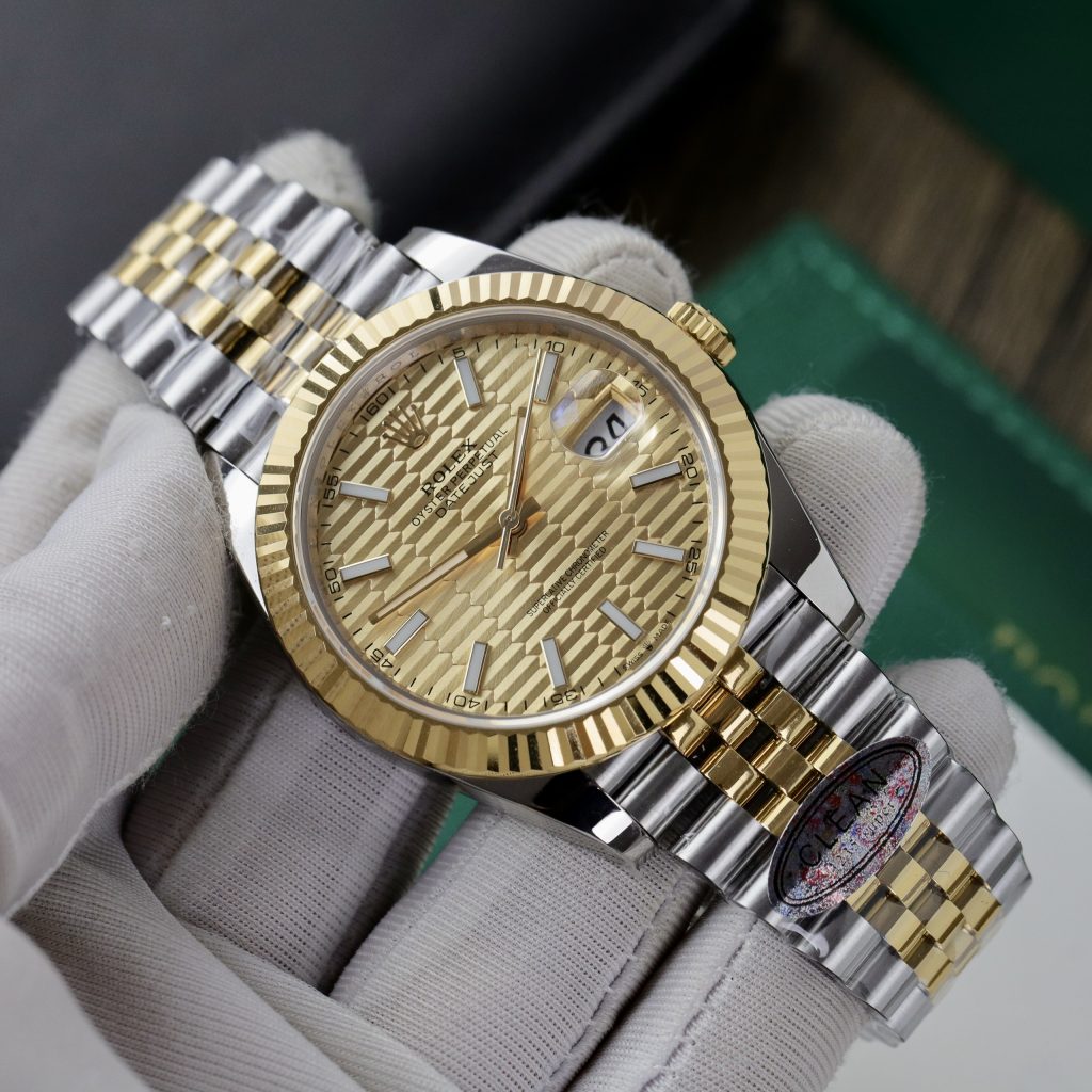 Đồng hồ Rolex Date Just 3235 Clean giá rẻ mặt xếp gạch Fake cao cấp 41mm