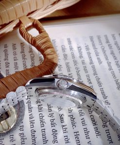 Đồng hồ Rolex Datejust nữ mặt xanh băng cọc số đính đá Fake cao cấp 32mm