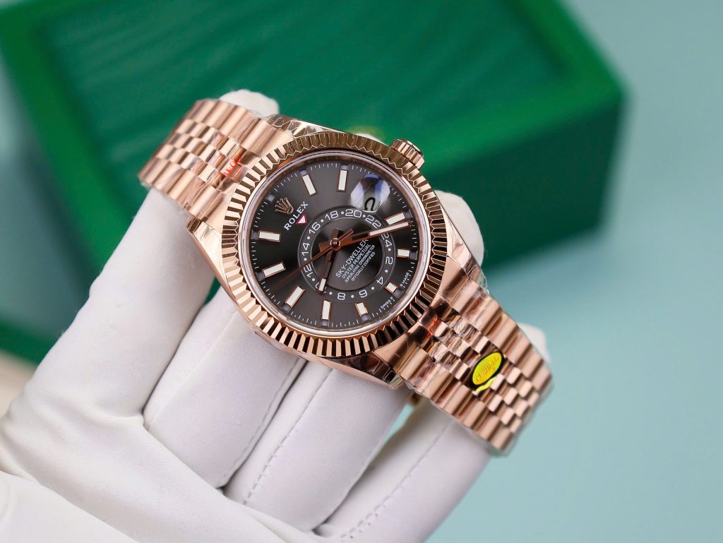Đồng hồ Rolex Rep 11 Sky Dweller dây Jubilee mặt số xám 42mm (9)
