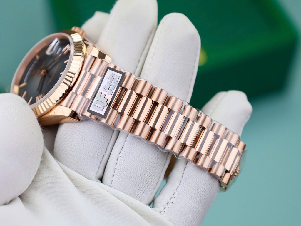 Đồng hồ Rolex chế tác Day-Date mặt số Ombre xám nhà máy QF 185 grams 40mm (1)