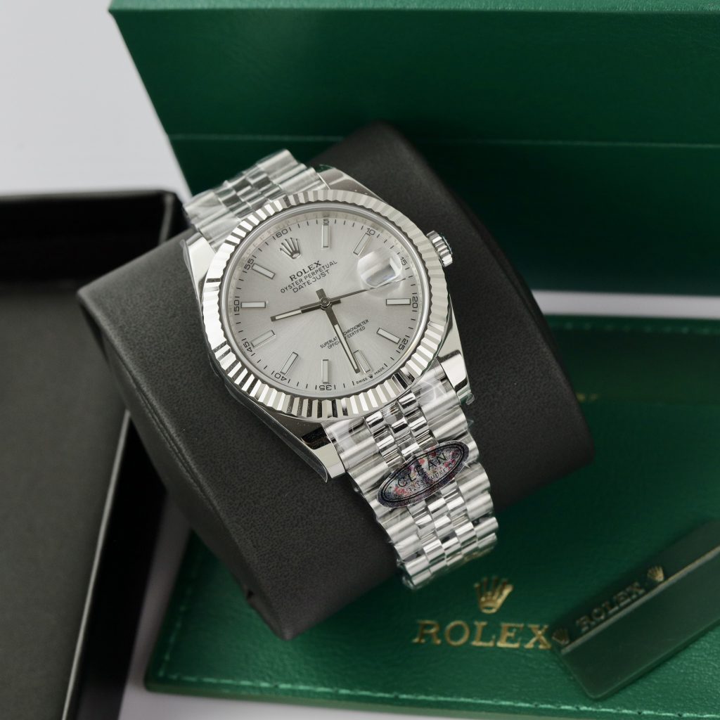 Đồng hồ Rolex nam Rep 11 DateJust 3235 Clean cọc số dạ quang 41mm