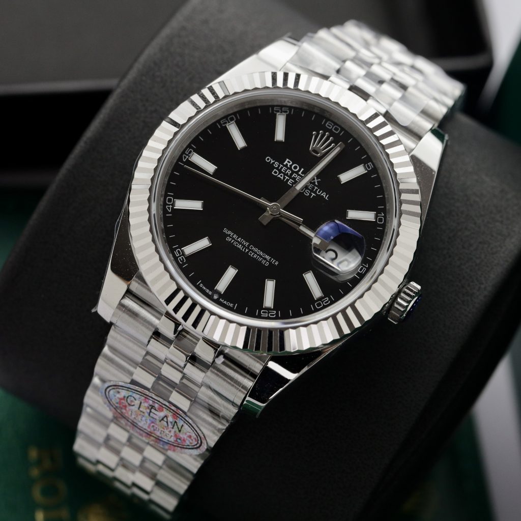 Đồng hồ Rolex nam Rep 11 DateJust 3235 Clean cọc số dạ quang 41mm 