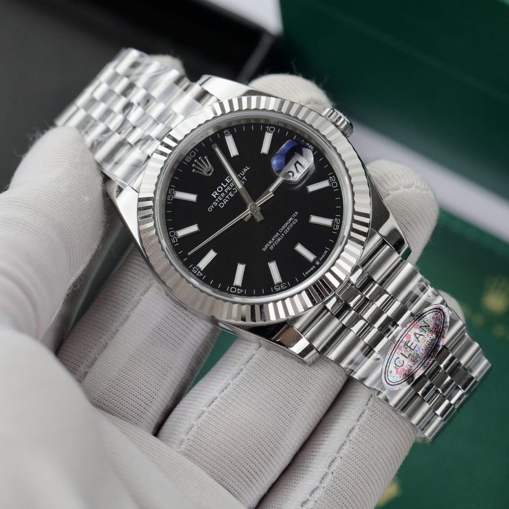 Đồng hồ Rolex nam Rep 11 DateJust 3235 Clean cọc số dạ quang 41mm 