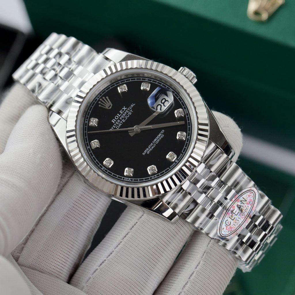 Đồng hồ Rolex nam Rep 11 DateJust 3235 Clean cọc số đính đá 41mm (4)