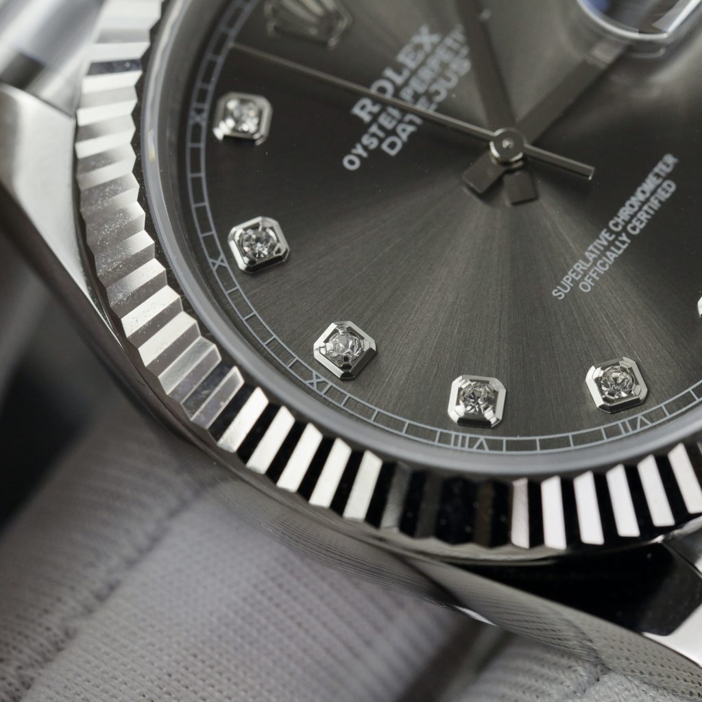 Đồng hồ Rolex nam Rep 11 DateJust 3235 Clean mặt xám chải tia 41mm