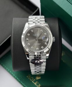 Đồng hồ Rolex nam Rep 11 DateJust 3235 Clean mặt xám chải tia 41mm