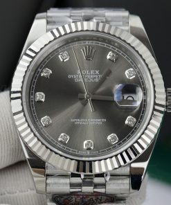 Đồng hồ Rolex nam Rep 11 DateJust 3235 Clean mặt xám chải tia 41mm
