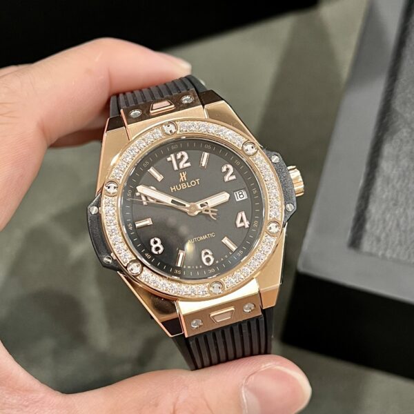 Đồng Hồ Hublot Chế Tác Big Bang One Click King Gold Đính Đá 39mm (2)