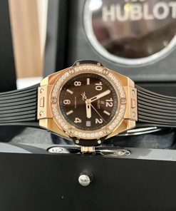 Đồng Hồ Hublot Chế Tác Big Bang One Click King Gold Đính Đá 39mm (2)