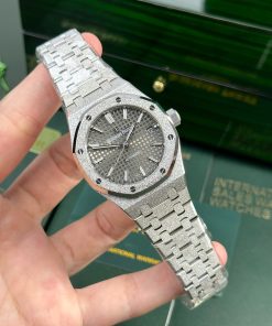 Đồng hồ Audemars Piguet Royal Oak 15454 Frosted Gold Rep 11 mặt xám nhà máy APS 37mm (2)