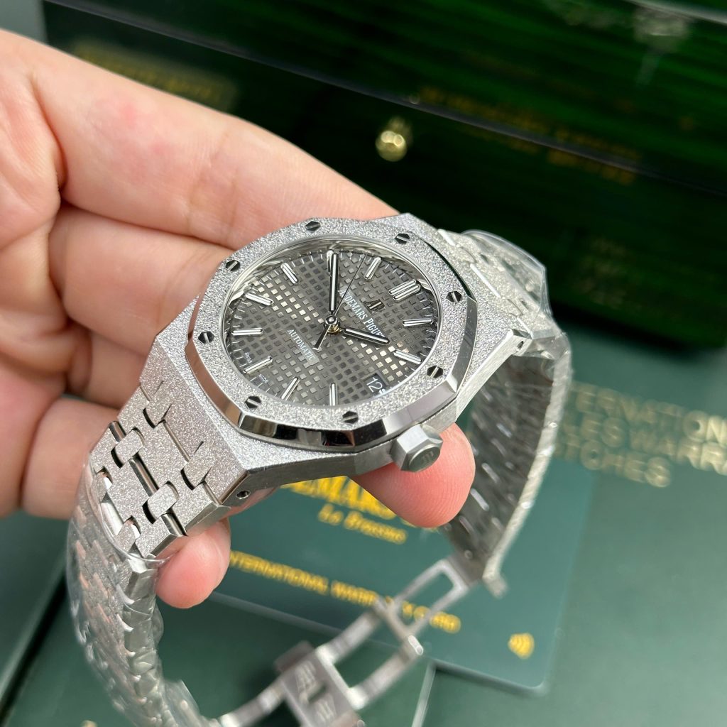 Đồng hồ Audemars Piguet Royal Oak 15454 Frosted Gold Rep 11 mặt xám nhà máy APS 37mm (2)